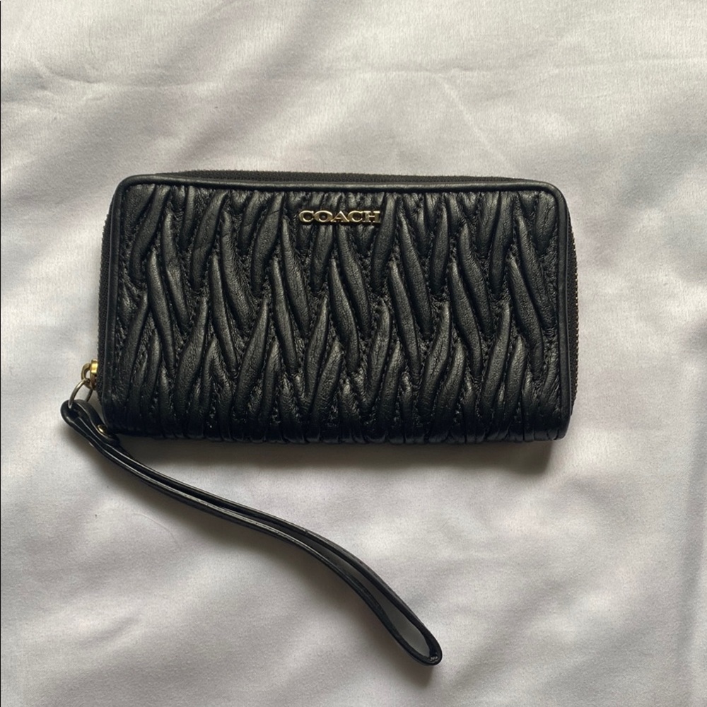 Coach Black Quilted Clutch
